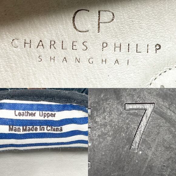 Charles Philip Shanghai Leopard Calf Hair Tassel Smoking Loafer Slip-On Flats 7 - Picture 11 of 12